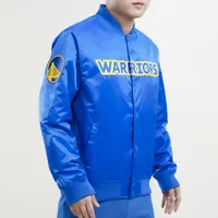 Pro Standard Mens Warriors Big Logo Satin Jacket - Blue