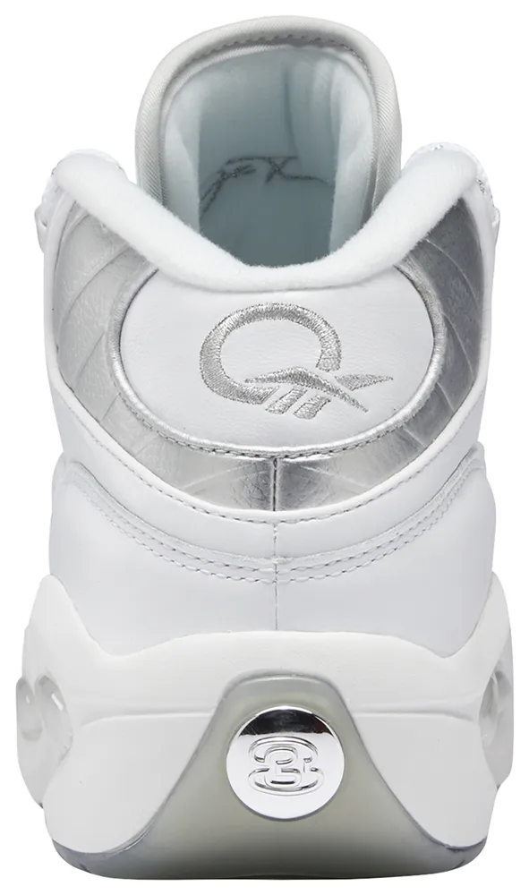 Reebok Mens Reebok Question Mid Anniversary - Mens Basketball Shoes White/Silver Size 08.0