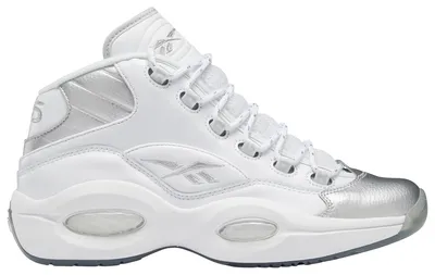 Reebok Mens Reebok Question Mid Anniversary - Mens Basketball Shoes White/Silver Size 08.0