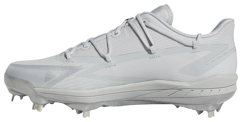 adidas Mens Adizero Afterburner 8 - Baseball Shoes Light Grey/Ftwr White/Silver Metallic