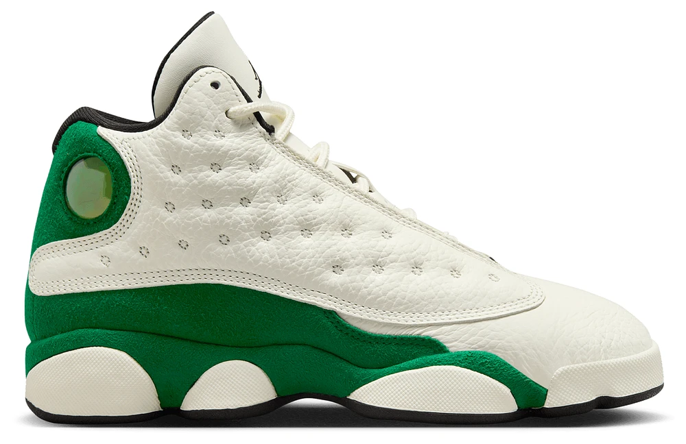 Jordan Boys Retro 13 - Boys' Grade School Basketball Shoes Black/Sail/Pine Green