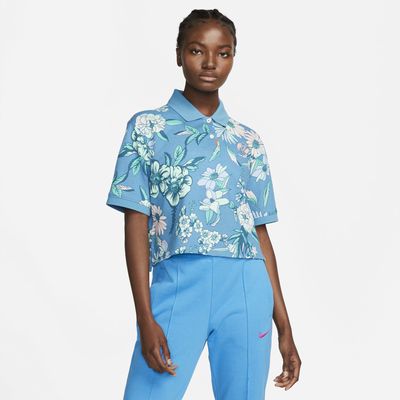 Nike Floral Print Cropped Golf Polo