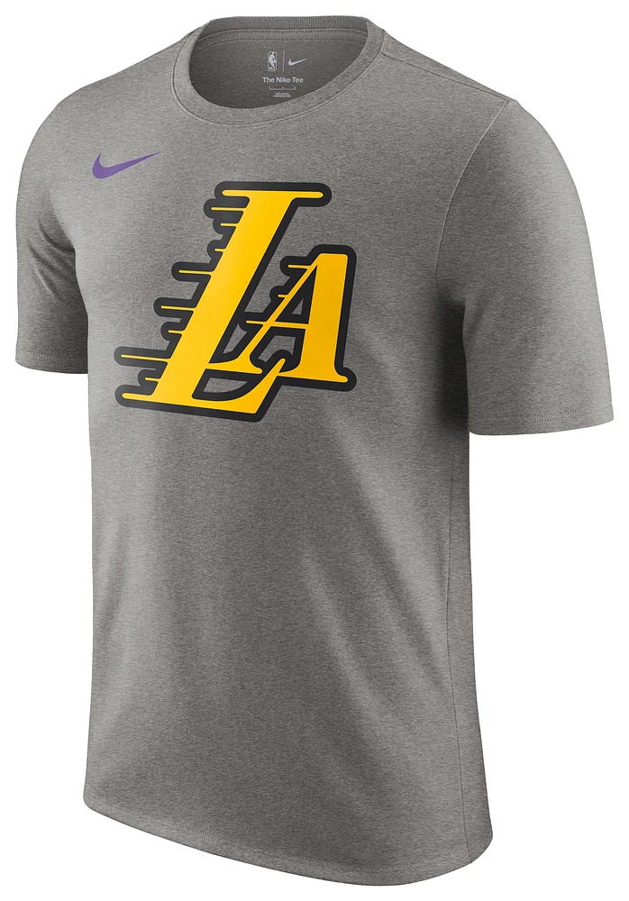 Nike Mens Lakers ES City Edition Short Sleeve Logo T-Shirt - Grey/Grey