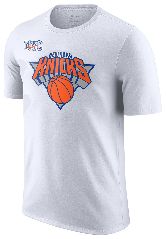 Nike Mens Knicks ES City Edition Short Sleeve Logo T-Shirt - Orange/Blue