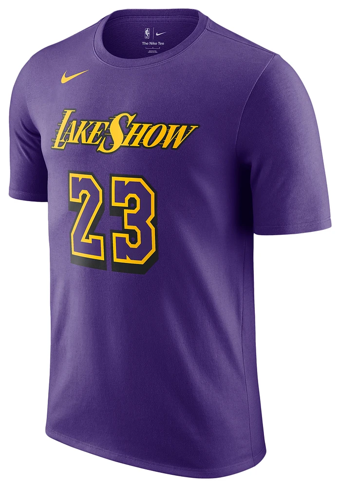 Nike Mens Lebron James Lakers ES CE NN Short Sleeve T-Shirt - Purple/Purple