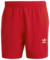 adidas Originals Mens 3S Swim Shorts - White/Red