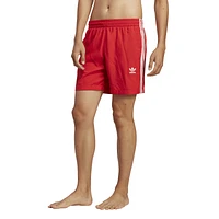 adidas Originals Mens 3S Swim Shorts - White/Red