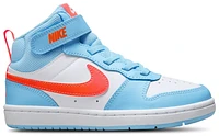 Nike Boys Court Borough Mid 2 - Boys' Preschool Basketball Shoes Aquarius Blue/White/Orange