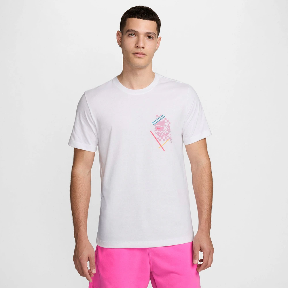 Nike Mens NSW Short Sleeve Surf Crew T-Shirt - White/Pink/Multi