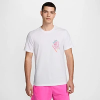 Nike Mens NSW Short Sleeve Surf Crew T-Shirt - White/Pink/Multi