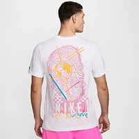 Nike Mens NSW Short Sleeve Surf Crew T-Shirt - White/Pink/Multi