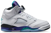 Jordan Boys Air 5 Retro OG - Boys' Grade School Shoes White/Purple