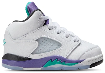 Jordan Boys Retro 5 OG - Boys' Toddler Shoes White/Purple