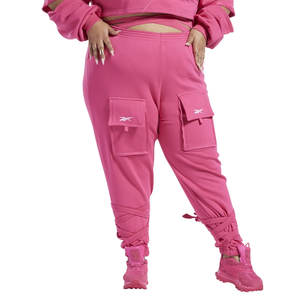 Reebok X Cardi B High Waisted Sweatpants in Pink