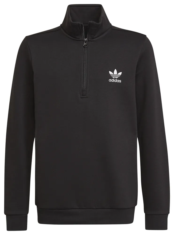 adidas Originals Boys Adicolor Half-Zip Sweatshirt - Boys' Grade School Black