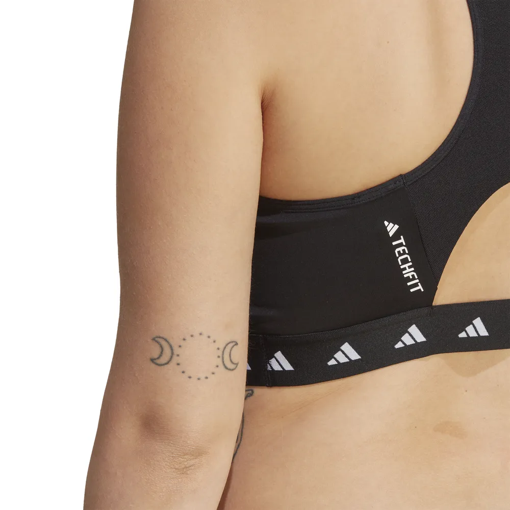 Adidas Womens adidas Techfit PWI Bra - Womens White/Black Size M