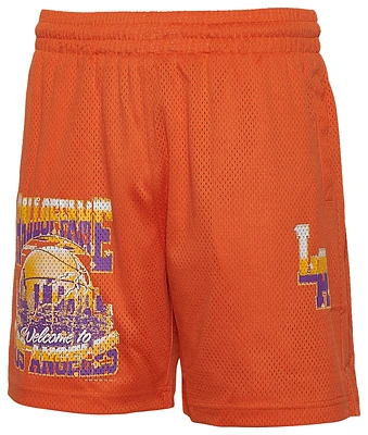 Hall of Fame Mens Hall of Fame Welcome to LA Mesh Shorts - Mens Orange/Multi Size L