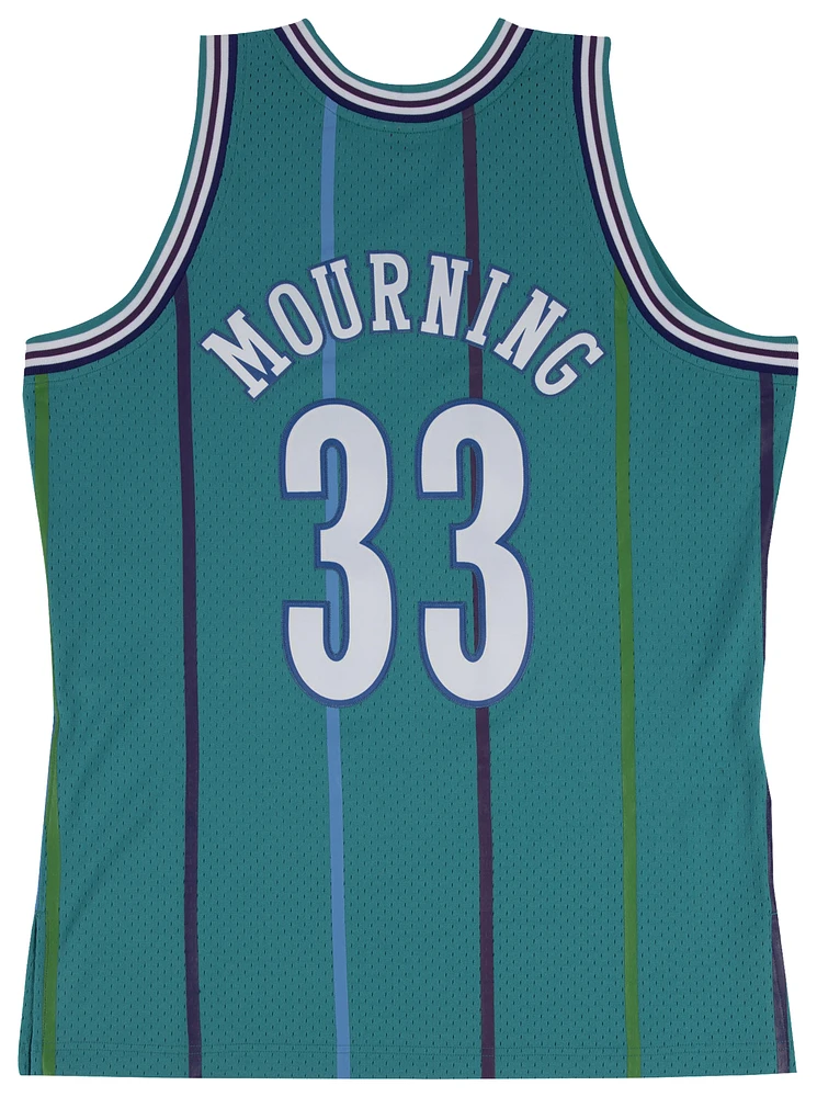 Mitchell & Ness Mens Alonzo Mourning Hornets Swingman Jersey - Teal/Purple