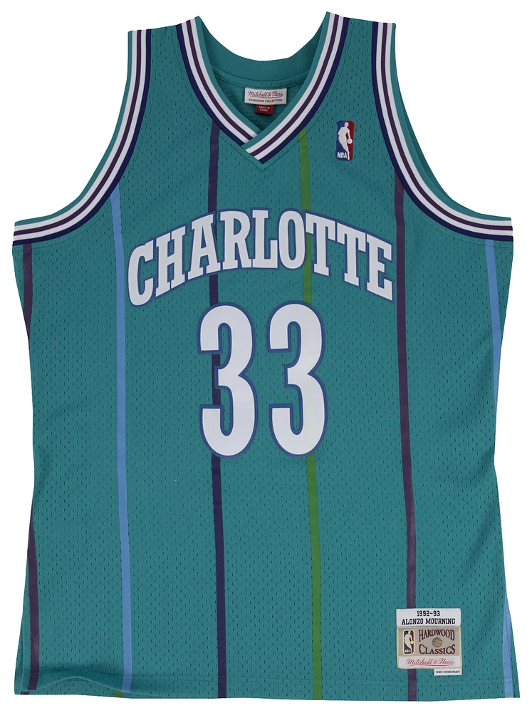 Mitchell & Ness Mens Alonzo Mourning Hornets Swingman Jersey - Teal/Purple