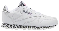 Reebok Girls Reebok Classic Leather Leopard - Girls' Preschool Shoes White/Black Size 03.0