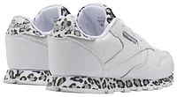 Reebok Girls Reebok Classic Leather Leopard - Girls' Preschool Shoes White/Black Size 03.0