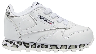 Reebok Girls Classic Leather Leopard - Girls' Toddler Shoes White/Black