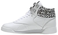 Reebok Girls Freestyle HI Snow Leopard - Girls' Grade School Shoes Gray/White/Black