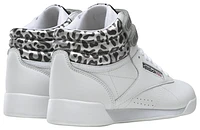 Reebok Girls Freestyle HI Snow Leopard - Girls' Grade School Shoes Gray/White/Black