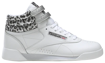 Reebok Girls Freestyle HI Snow Leopard - Girls' Grade School Shoes Gray/White/Black