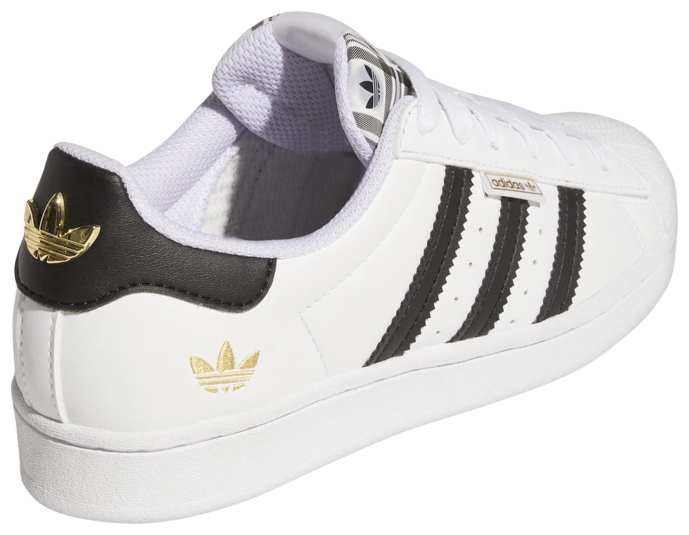 adidas Originals Boys adidas Originals Superstar - Boys' Grade School Running Shoes White/Black/Gold Size 04.0