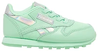 Reebok Girls Reebok Classic Leather - Girls' Toddler Running Shoes Mint/Silver Size 04.0