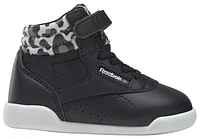 Reebok Girls Freestyle High Leopard - Girls' Toddler Basketball Shoes Black/Beige/Tan