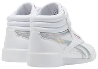 Reebok Girls Reebok Freestyle Hi - Girls' Preschool Shoes White Size 03.0