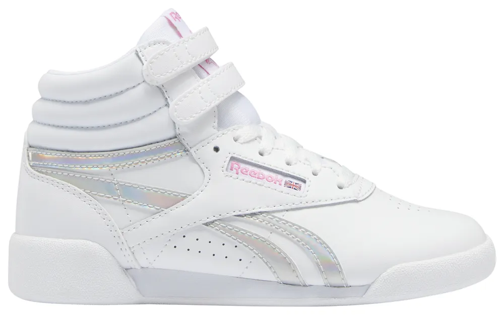 Reebok Girls Reebok Freestyle Hi - Girls' Preschool Shoes White Size 03.0