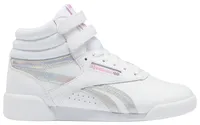 Reebok Girls Reebok Freestyle Hi - Girls' Preschool Shoes White Size 03.0