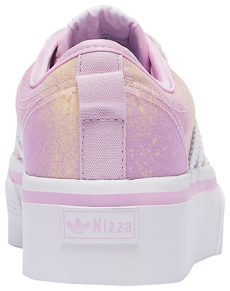 adidas Originals Girls adidas Originals Nizza Platform - Girls' Grade School Shoes Pink/Yellow/White Size 07.0