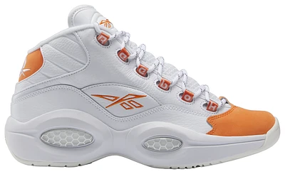 Reebok Mens Reebok Question Mid - Mens Basketball Shoes White/Orange Size 09.0