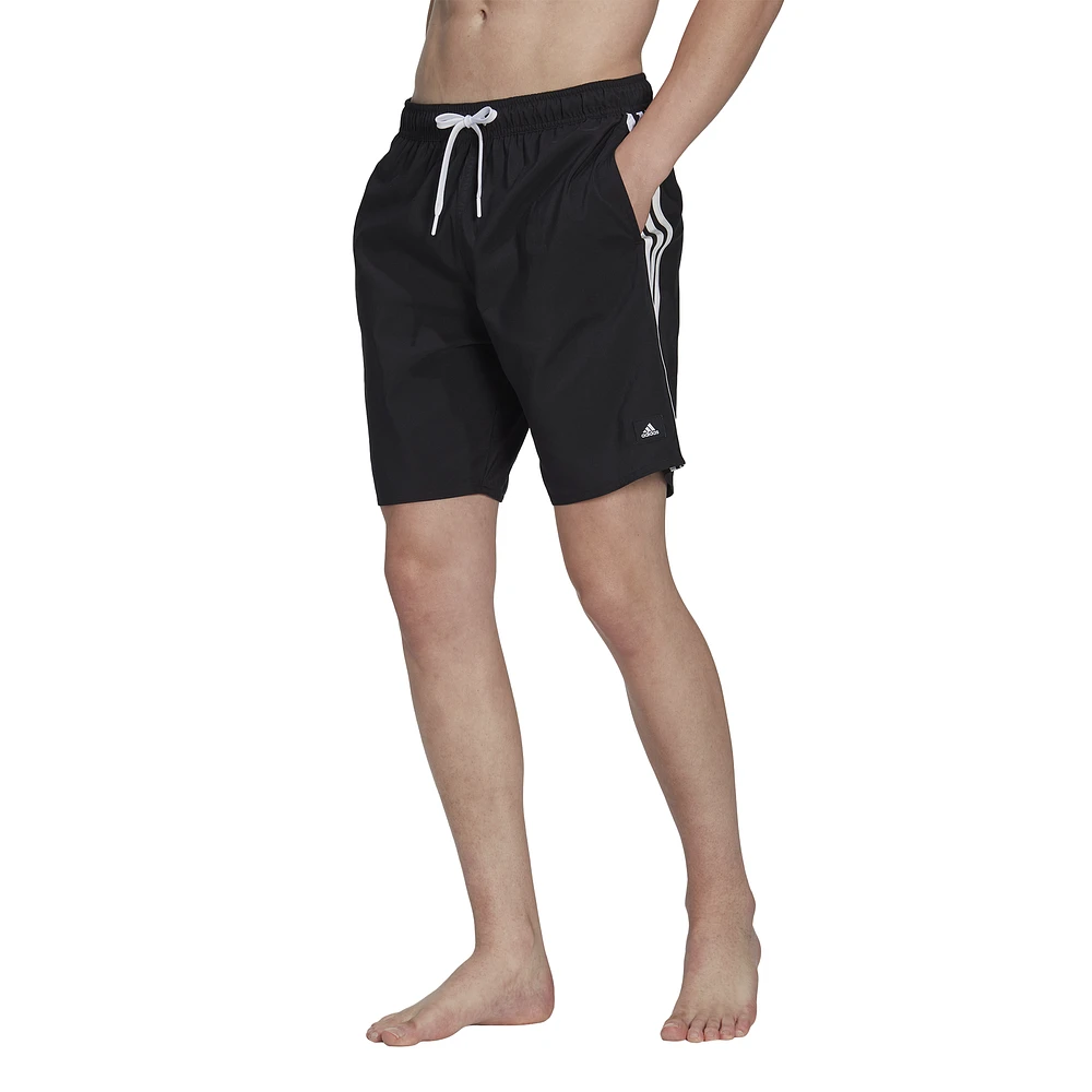 adidas Mens Future Icons 3-Stripes Classic Swim Shorts - Black/White