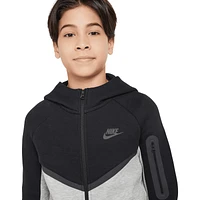 Nike Boys Tech Fleece Full-Zip - Boys' Grade School Dark Grey Heather/Black