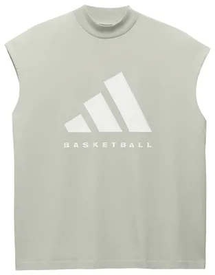 adidas Mens adidas Basketball Sleeveless T-Shirt - Mens Halo Green Size S