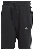 adidas Mens Essentials Fleece 3-Stripes Shorts - Black