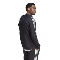 adidas Mens Essentials 3-Stripes Full-Zip Fleece Hoodie