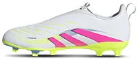 adidas Boys Predator League Laceless FG/MG - Boys' Grade School Soccer Shoes White/Lucid Lemon/Lucid Pink