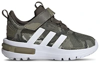 adidas Boys Racer TR23 - Boys' Toddler Shoes White/Olive Strata/Shadow Olive