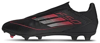 adidas Mens F50 League Laceless FG - Soccer Shoes Black/Iron Metallic/Lucid Red