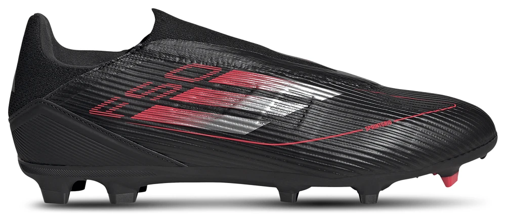 adidas Mens F50 League Laceless FG - Soccer Shoes Black/Iron Metallic/Lucid Red