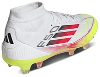 adidas Womens F50 Pro Mid Firm Ground - Soccer Shoes White/Lucid Red/Solar Yellow