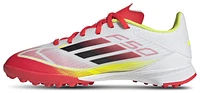 adidas Boys F50 League Turf - Boys' Grade School Soccer Shoes White/Black/Solar Yellow