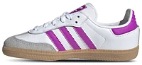 adidas Originals Girls Samba - Girls' Preschool Shoes White/Gum/Purple Burst