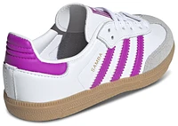 adidas Originals Girls Samba - Girls' Preschool Shoes White/Gum/Purple Burst